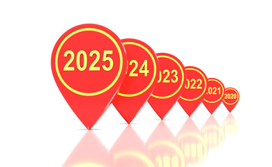 New Year 2025 Creative Design Concept - 3D Rendered Image	
