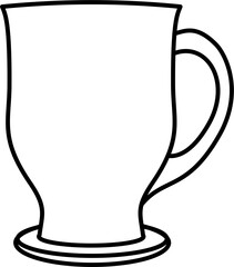 Glass mug outline illustration vector