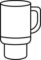 Travel mug outline illustration vector