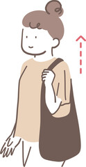 背筋が伸びている女性のイラスト素材