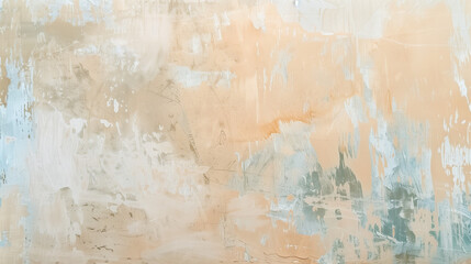 Fototapeta premium Rustic Textured Wall with Ocean-inspired Pastels Color Washing Technique. Aged effect. Palette of light sand beige with subtle variations in hue and tonality. High-resolution. Soft and layered finish.