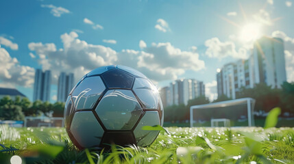 Explore the intricacy of a 3D rendered soccer ball, where cutting-edge technology meets the world's most beloved sport. Ai Generated.