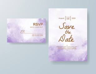 Wedding invitation with abstract watercolor background