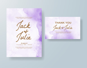 Wedding invitation with abstract watercolor background