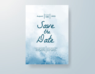 Wedding invitation with abstract watercolor background