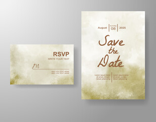 Wedding invitation with abstract watercolor background