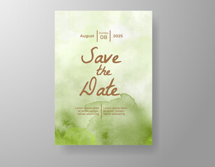 Wedding invitation with abstract watercolor background