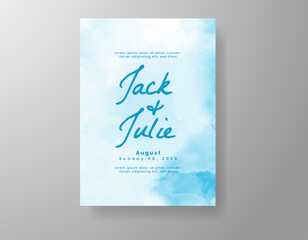 Wedding invitation with abstract watercolor background