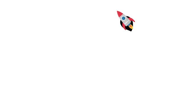 Successfully launch of a red rocket