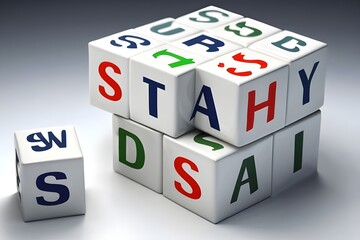 Wooden blocks with the word Risk and randomly scattered cubes. Management, cost assessment, business and investment safety. Strengthen business resilience and flexibility. 