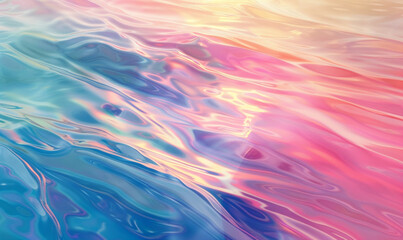 Vibrant Iridescent Water Surface - Abstract Gradient Reflections
