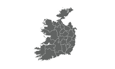 Ireland map isolated on white background. for website layouts, background, education, precise, customizable, Travel worldwide, map silhouette backdrop, earth geography, political, reports.