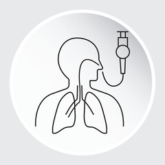 Detailed Bronchoscopy Icon for Medical and Health Applications with editable stroke.