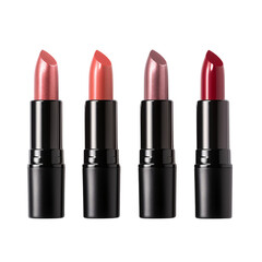 Obraz premium Elegant Hues: Set of Four Luxurious Lipstick Shades Transparent PNG