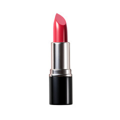 Radiant Red: Classic Lipstick in Sleek Black and Silver Case Transparent PNG