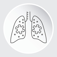 Vector Icon of Pneumonia - Medical Condition and Health Illustration with editable stroke.