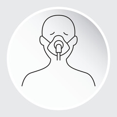 Oxygen Mask Icon - Medical, Health, Respiratory Device Vector Illustration with editable stroke.