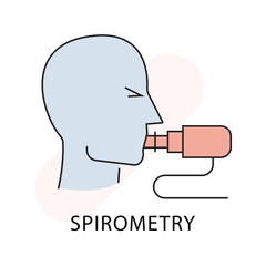 Spirometry Icon - Medical, Health, Diagnostic, Respiratory Vector Illustration with editable stroke.