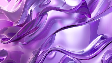 Elegant 3D purple wavy glass shapes backdrop, perfect for modern designs. Versatile background for creative projects, digital art, and stylish visual presentations.