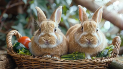 A pair of Holland Lop rabbits