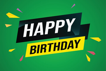 happy birthday word concept vector illustration with lines modern futuristic 3d style for landing page template web mobile app poster banner flyer background gift card coupon label wallpaper

