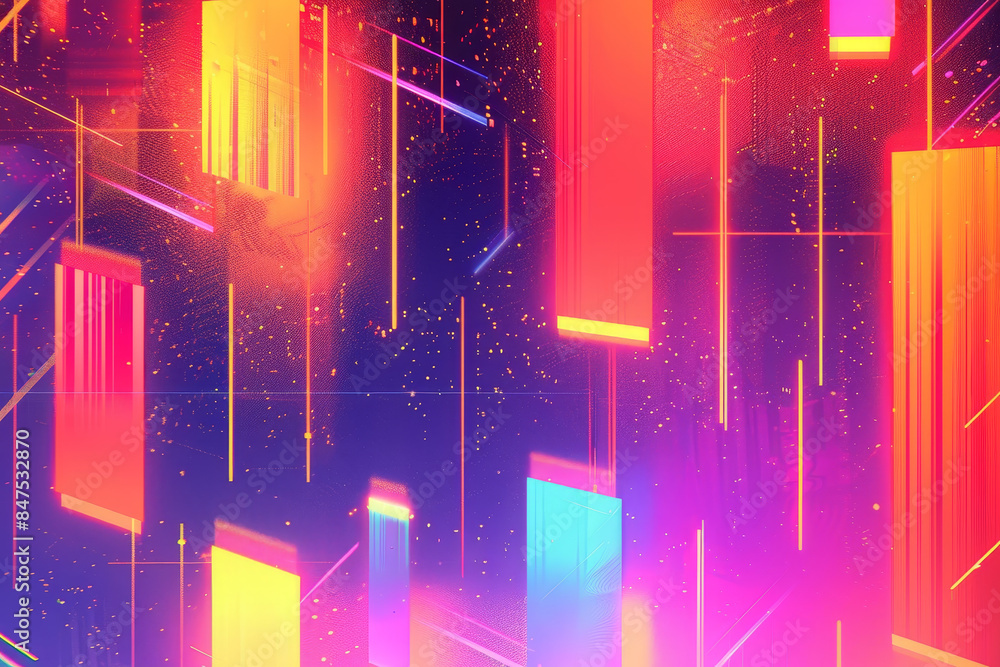 Poster a colorful background with a lot of lines and shapes