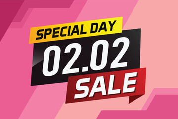 2.2 Special day sale word concept vector illustration with ribbon and 3d style for use landing page, template, ui, web, mobile app, poster, banner, flyer, background, gift card, coupon

