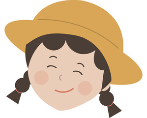 여름모자 쓴 어린이 일러스트
