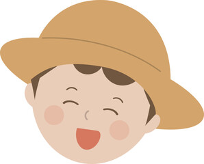 밀짚모자 쓴 여름 아이 얼굴