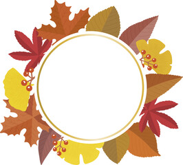 秋の落ち葉のベクターフレーム