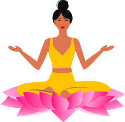 woman meditation,  yoga meditation vector