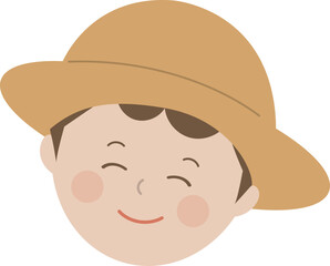 밀짚모자 쓴 여름 아이 얼굴