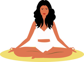 woman meditation, yoga meditation vector
