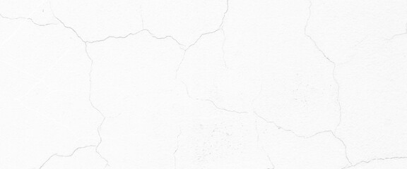 Vector white cracked concrete wall with gray cement background
