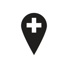 Fototapeta premium medical cross pin location icon vector