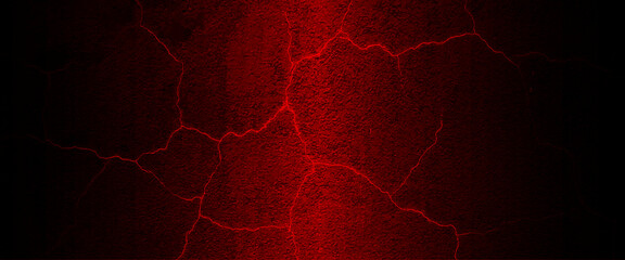 Vector red scary wall crack for texture or background.