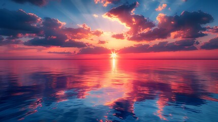 Breathtaking Sunset Reflection, Wallpaper