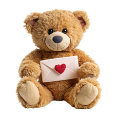 Obraz premium Cute teddy with letter isolated on transparent background