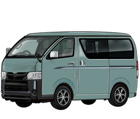 バン　ワゴン　van ミニカー風　緑　グリーン　green