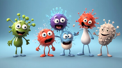 Obraz premium Funny Germs Pics Humorous Germ Illustrations and Cartoons 