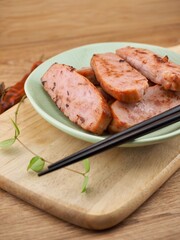 햄 구이, 식사, 요리, 젓가락