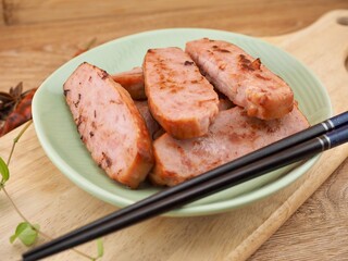 햄 구이, 식사, 요리, 젓가락
