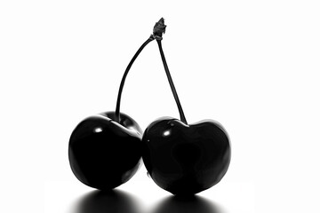 Two Cherry silhouette on a white background