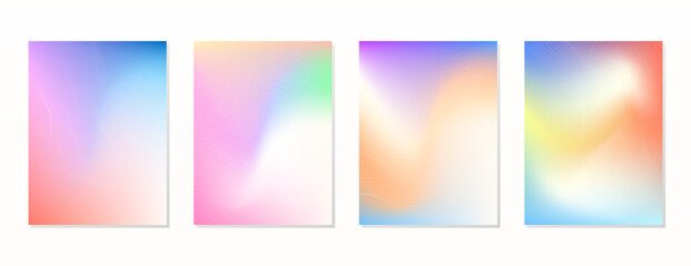 Naklejka premium SET SOFT GRADIENT LIQUID COLOR. POSTER BACKGORUND WAVY DESIGN VECTOR TEMPLATE GOOD FOR POSTER, WALLPAPER, COVER, FRAME, FLYER, SOCIAL MEDIA, GREETING CARD