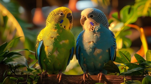 Two parakeets