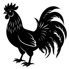 black color roosters silhouette of silhouette vector illustration