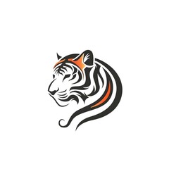drawing a tiger head vector isolated on white background generative ai