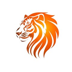 draw lion head tattoo isolated on white background generative ai