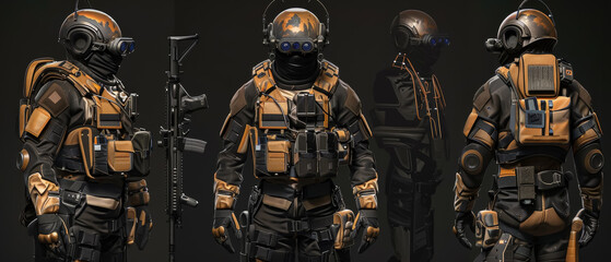 Fototapeta premium Elite Combat Squad in Formation
