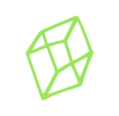 green cube geometric